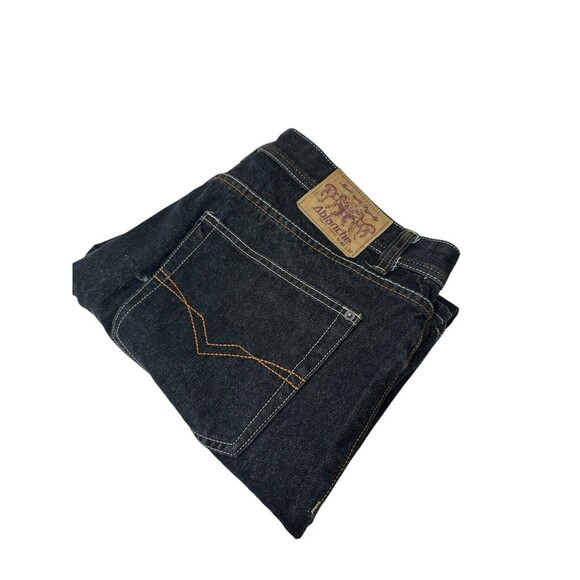 Ablanche‎ Embellish y2k Straight Cut Denim Jeans,Stone Wash Black baggy size 40 - Picture 1 of 11